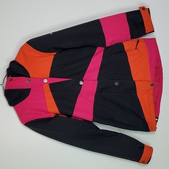 ROXY XS thinsulate long slim fit black and pink jacket - Picture 1 of 8
